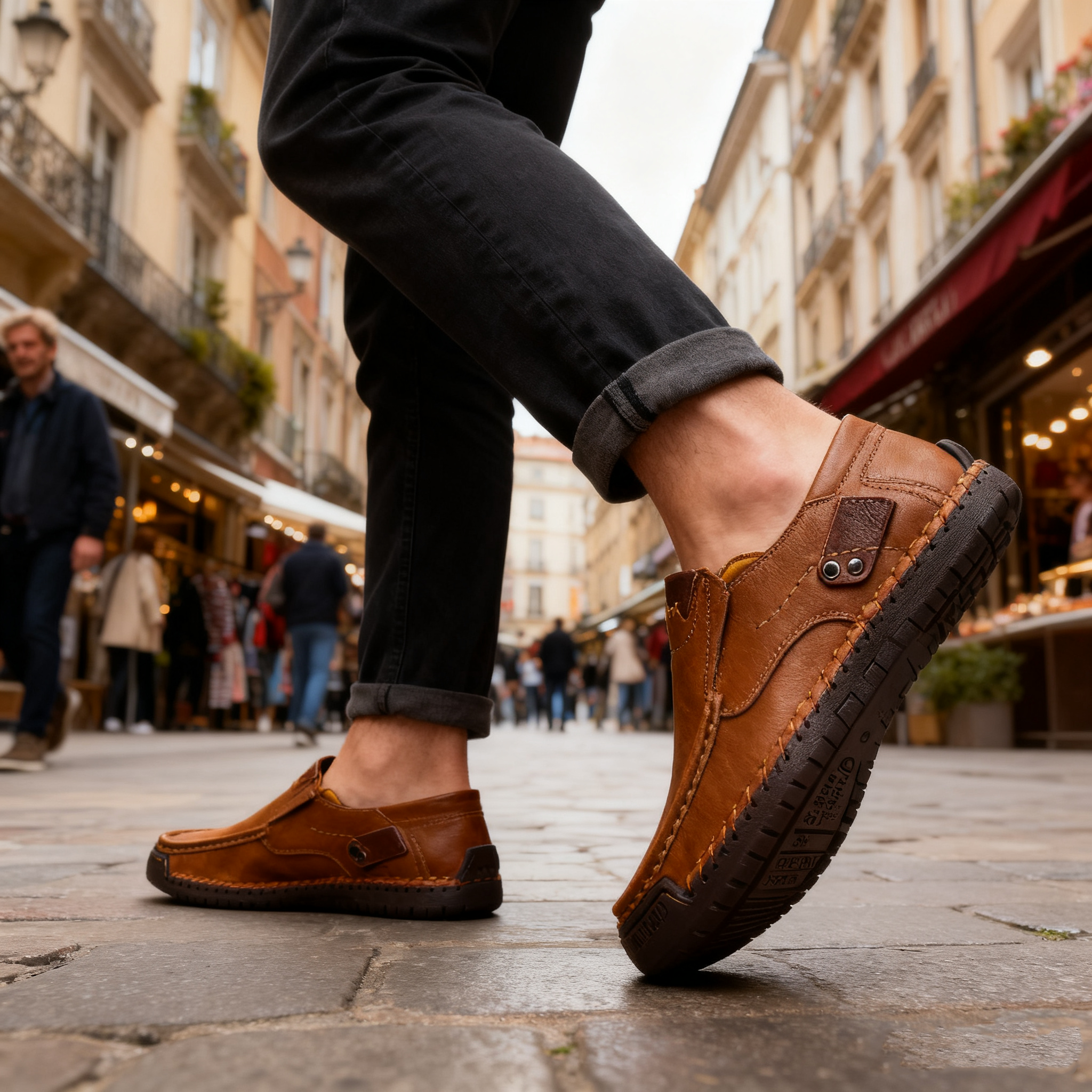 (🔥Sconto del 50% a tempo limitato - Acquista ora!) Mocassini slip-on in pelle eleganti e di alta qualità👞 - Design ergonomico, supporto dell'arco plantare per alleviare il dolore, impermeabili e antiscivolo!
