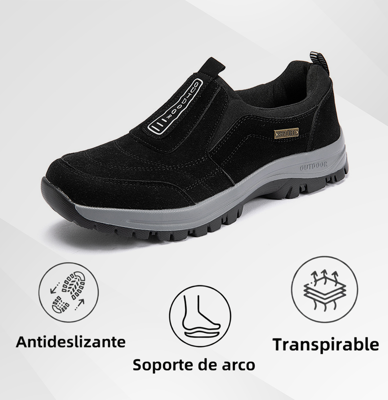 (🔥 50% de descuento - ¡No te lo pierdas!) Zapatos de Exterior ASSNAS para Hombre | Soporte de Arco Avanzado, Gamuza Antideslizante y Confort Total 