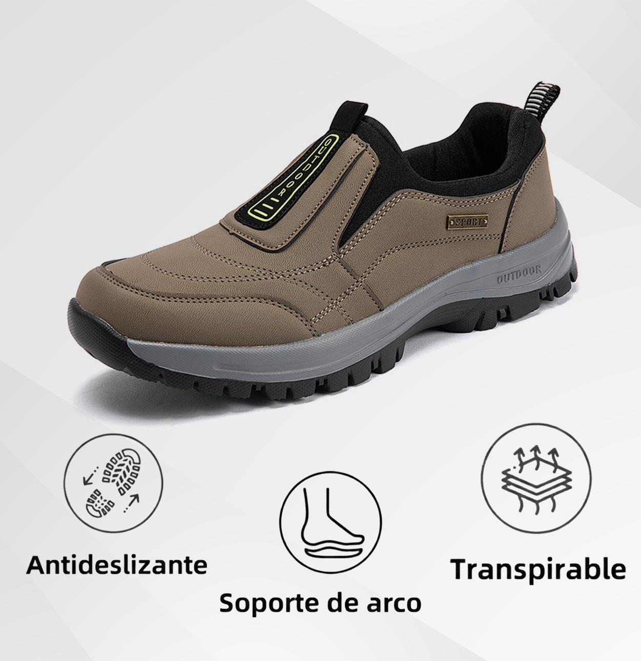 (🔥 50% de descuento - ¡No te lo pierdas!) Zapatos de Exterior ASSNAS para Hombre | Soporte de Arco Avanzado, Gamuza Antideslizante y Confort Total 