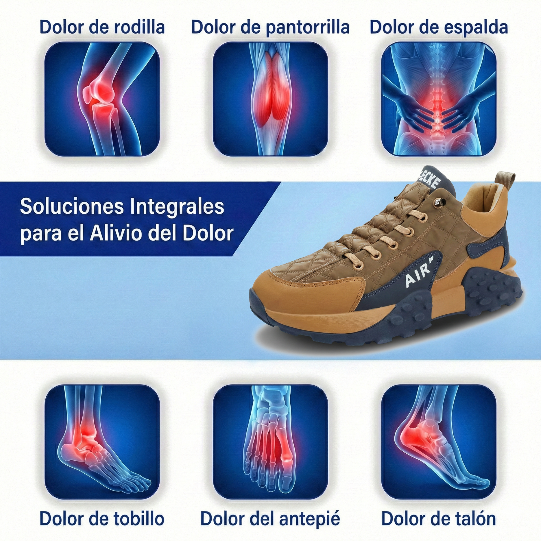 （⚡ ¡50% de Dto. SOLO HOY! ）Zapatillas Ergonómicas para Hombre: Camina Todo el Día Sin Dolor ni Fatiga - Proporciona soporte y anti-deslizamiento.