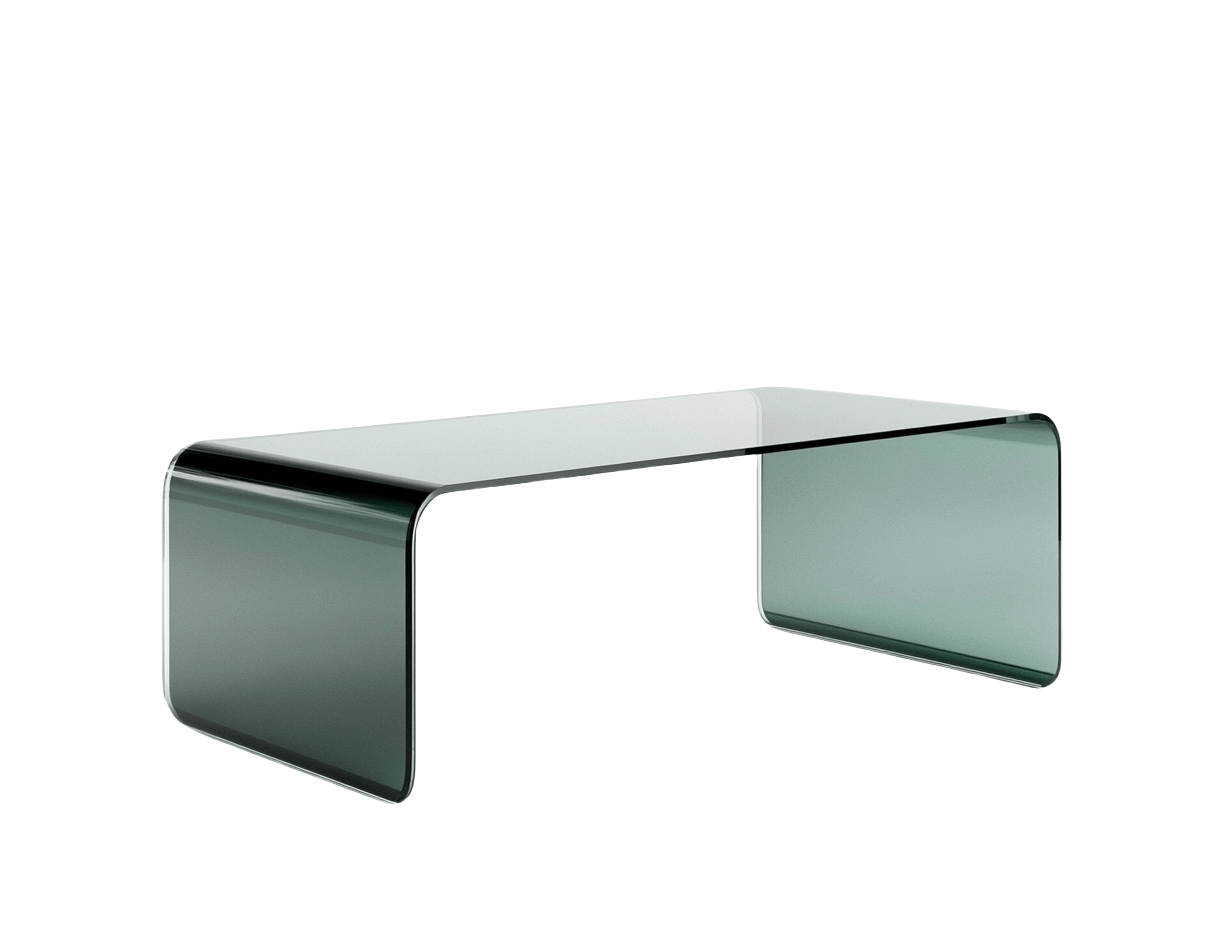 Tavolino da Caffè in Vetro Trasparente Curvato