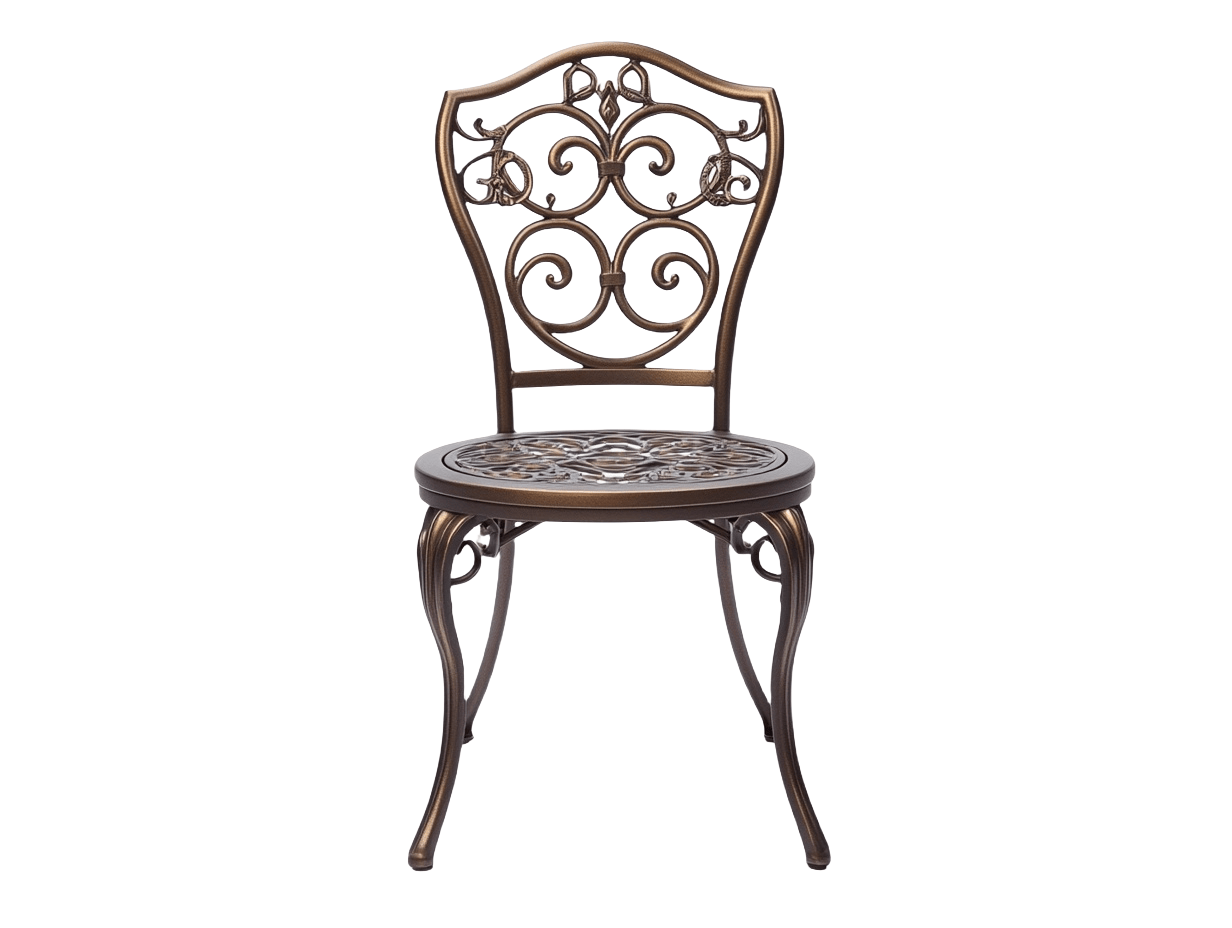 Sedia da Giardino in Alluminio Finitura Rame Antico 90cm x 45cm x 45cm