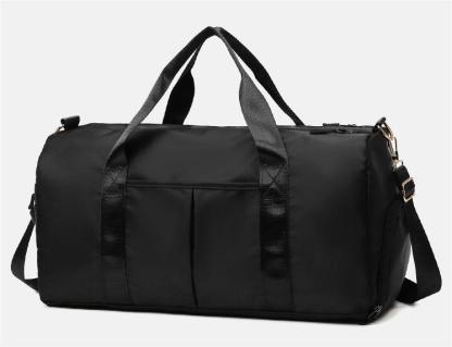 Black travel bag, double wet and dry separation fitness bag, swimming training bag, sports bag, trendy portable cross-body travel bag