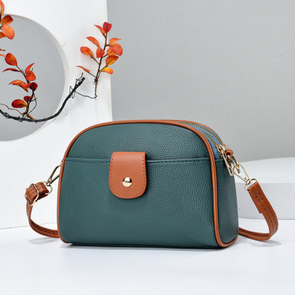 Simple Small Crossbody Bag, Women Double Zipper Shoulder Bag