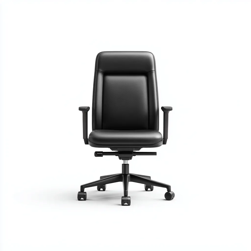 Chaise de bureau ergonomique - simili cuir noir - 52x50x115 cm - dossier moyen et accoudoirs réglables-Dwellingora