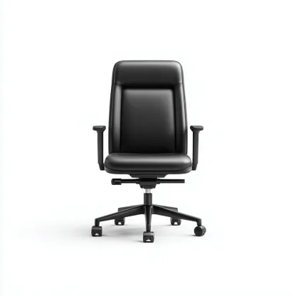 Chaise de bureau ergonomique - simili cuir noir - 52x50x115 cm - dossier moyen et accoudoirs réglables-Dwellingora