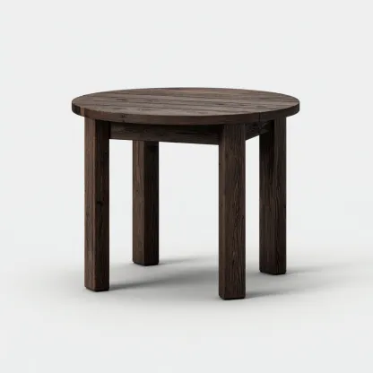 Table d'appoint ronde en chêne 50x50x55 cm - chêne foncé - style rustique-Dwellingora