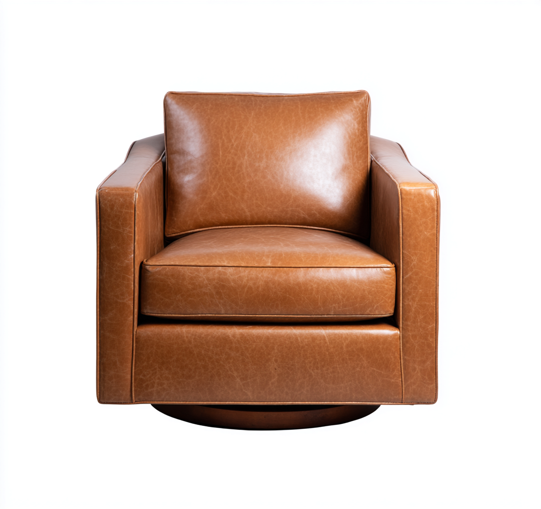 Fauteuil en cuir véritable 86x83x88 cm - brun - design contemporain-Dwellingora