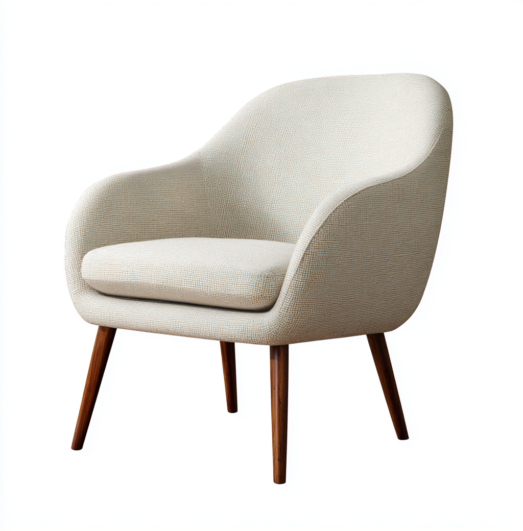 Fauteuil en tissu 72x76x86 cm - beige clair - style moderne scandinave-Dwellingora
