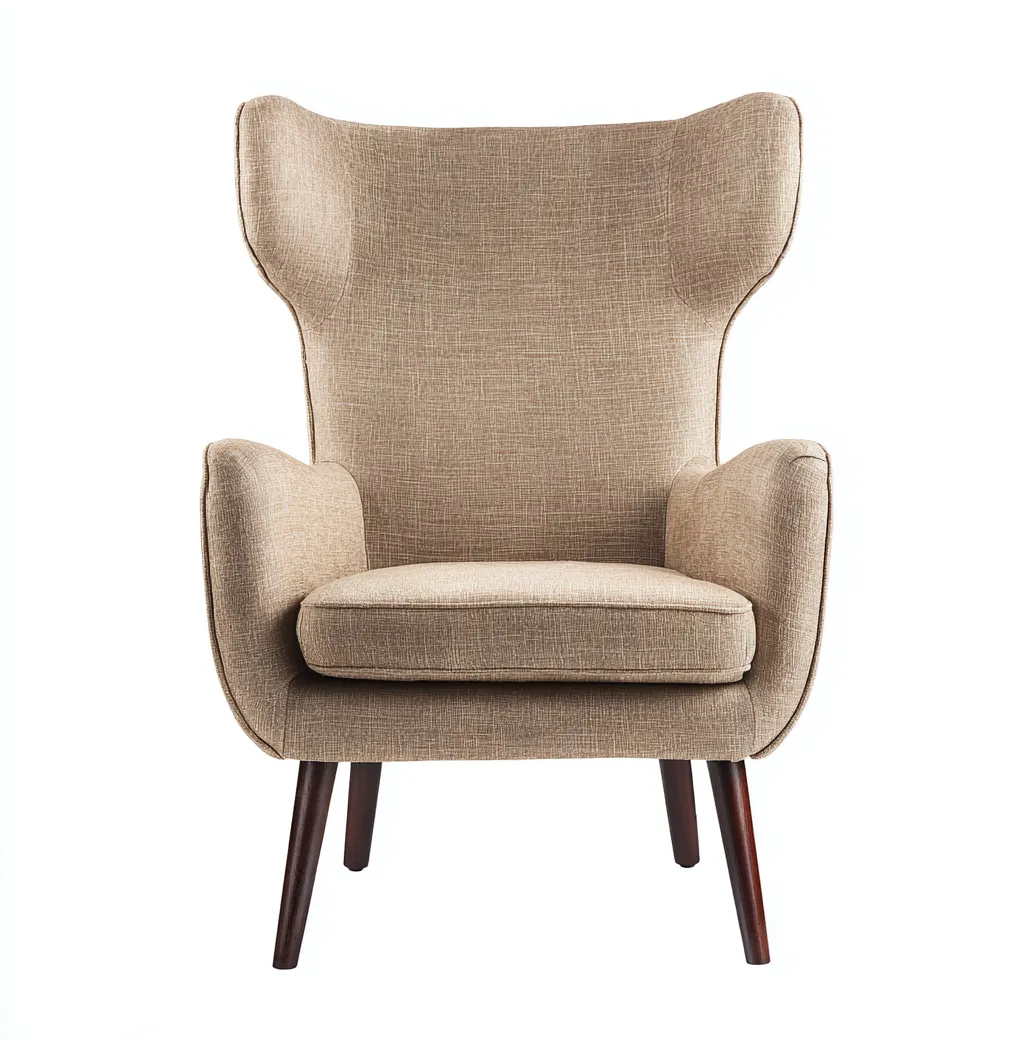 Fauteuil en tissu 78x84x104 cm - beige - style moderne à dossier haut-Dwellingora