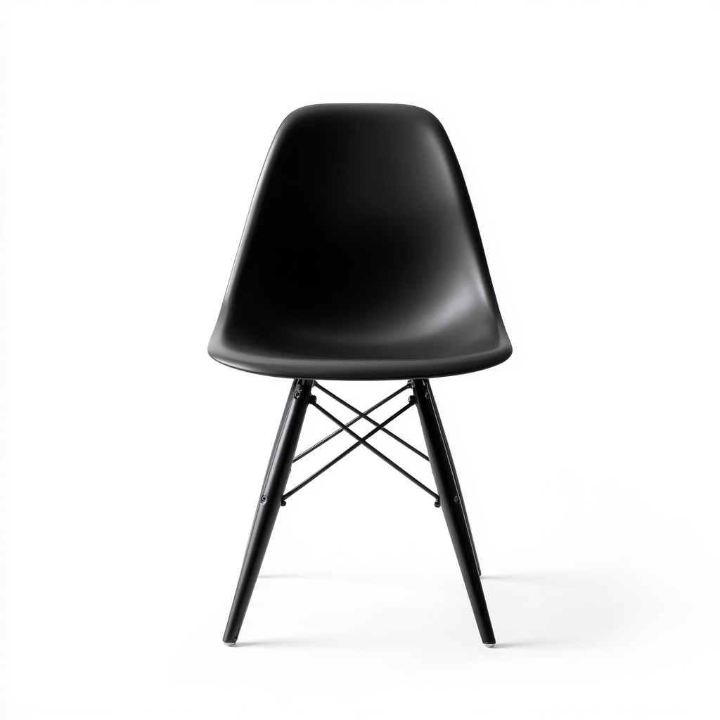 Chaise de salle à manger - coque en polypropylène noir et structure en métal - style moderne 46x52x83 cm-Dwellingora