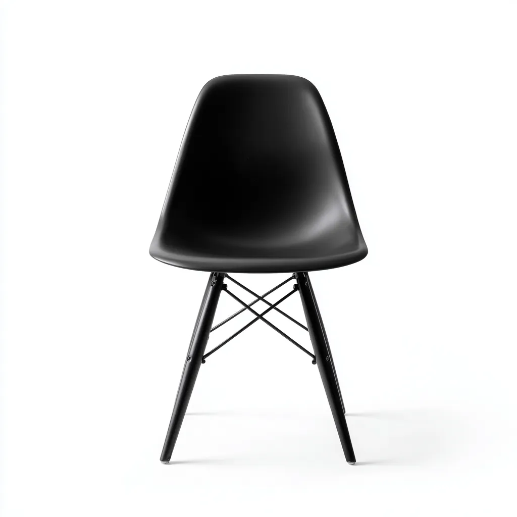 Chaise de salle à manger - coque en polypropylène noir et structure en métal - style moderne 46x52x83 cm-Dwellingora