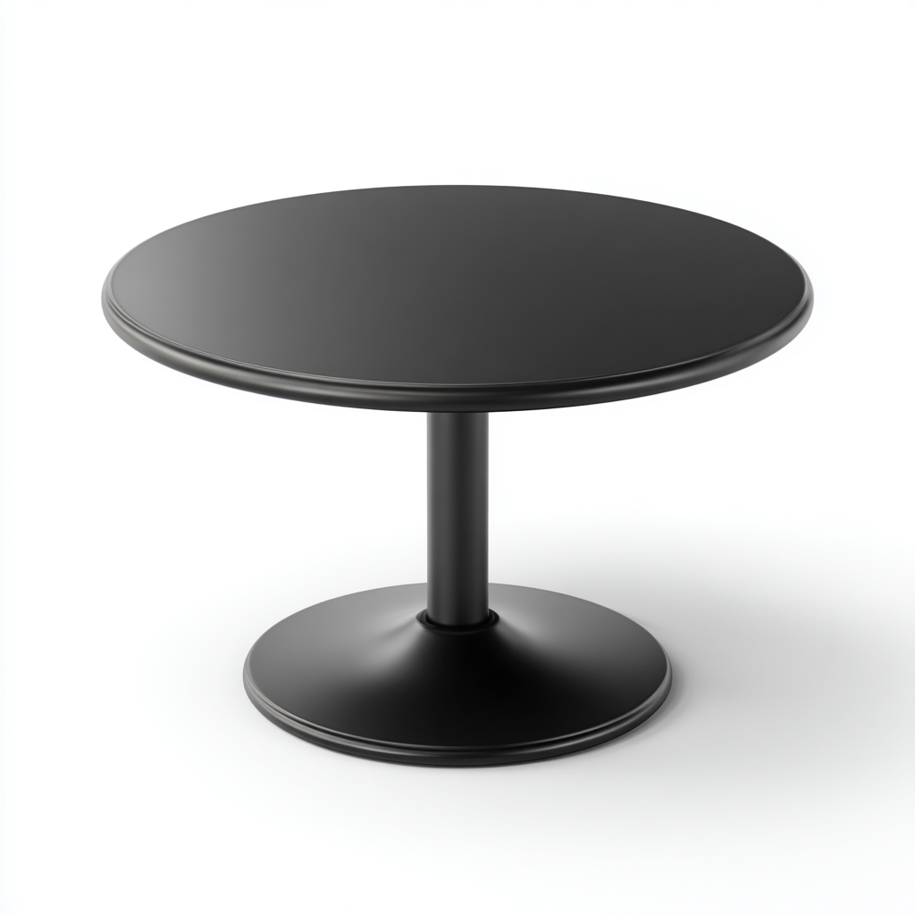 Table basse ronde en métal 80x80x45 cm - noir - design moderne-Dwellingora