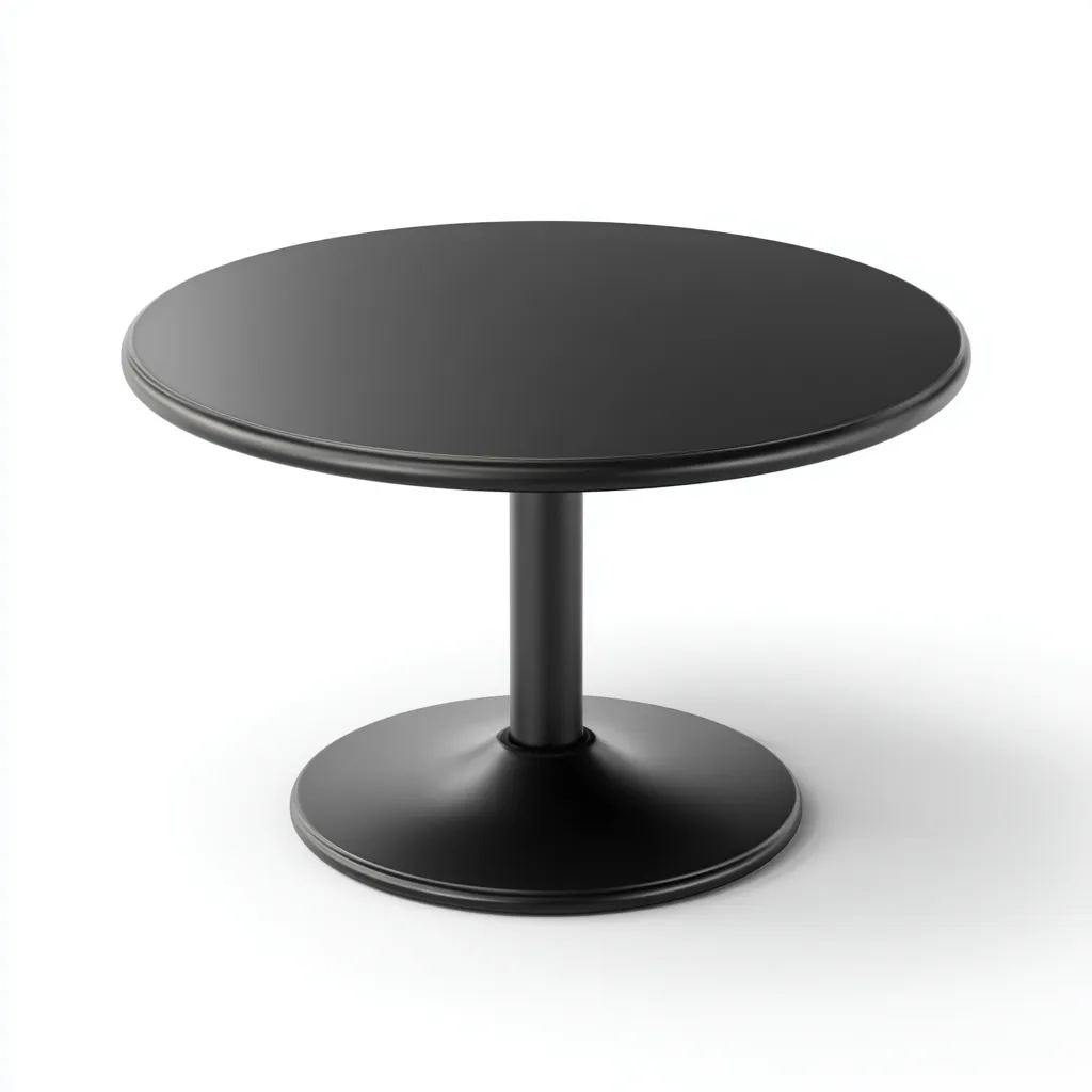 Table basse ronde en métal 80x80x45 cm - noir - design moderne-Dwellingora