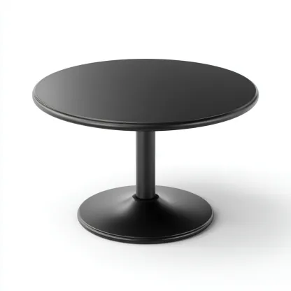 Table basse ronde en métal 80x80x45 cm - noir - design moderne-Dwellingora