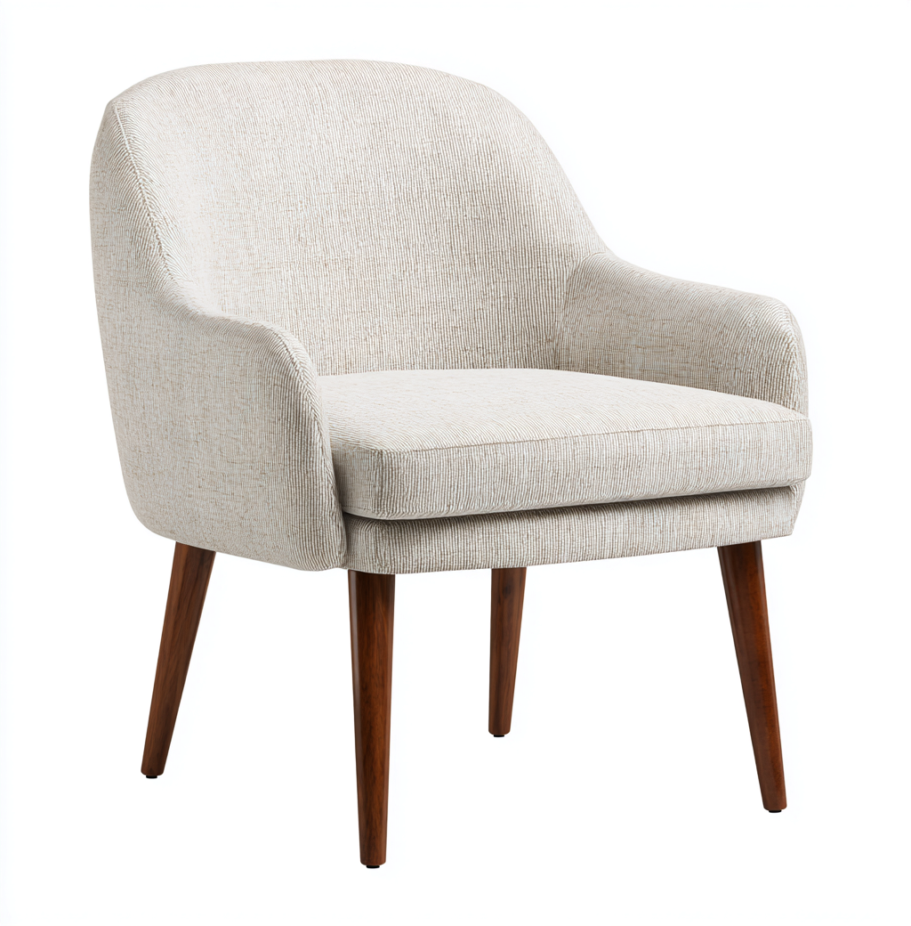 Fauteuil en tissu 70x75x85 cm - beige clair - style moderne scandinave-Dwellingora