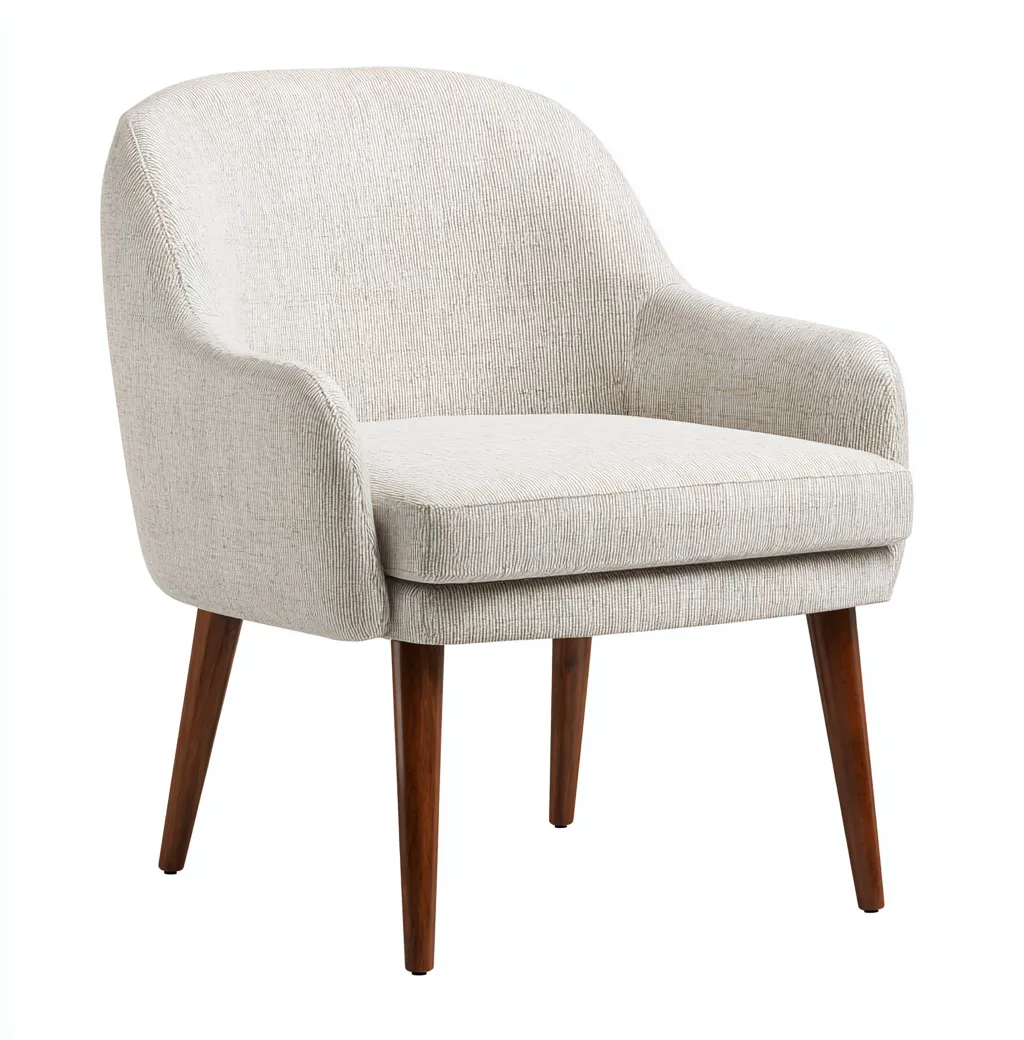 Fauteuil en tissu 70x75x85 cm - beige clair - style moderne scandinave-Dwellingora
