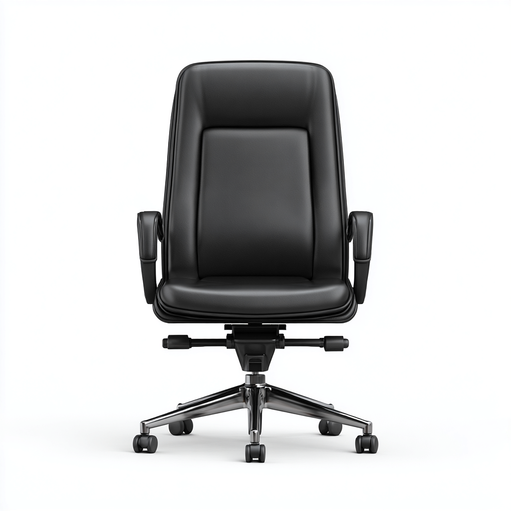 Chaise de bureau ergonomique - cuir synthétique noir 52x51x120 cm - dossier haut inclinable - design exécutif-Dwellingora