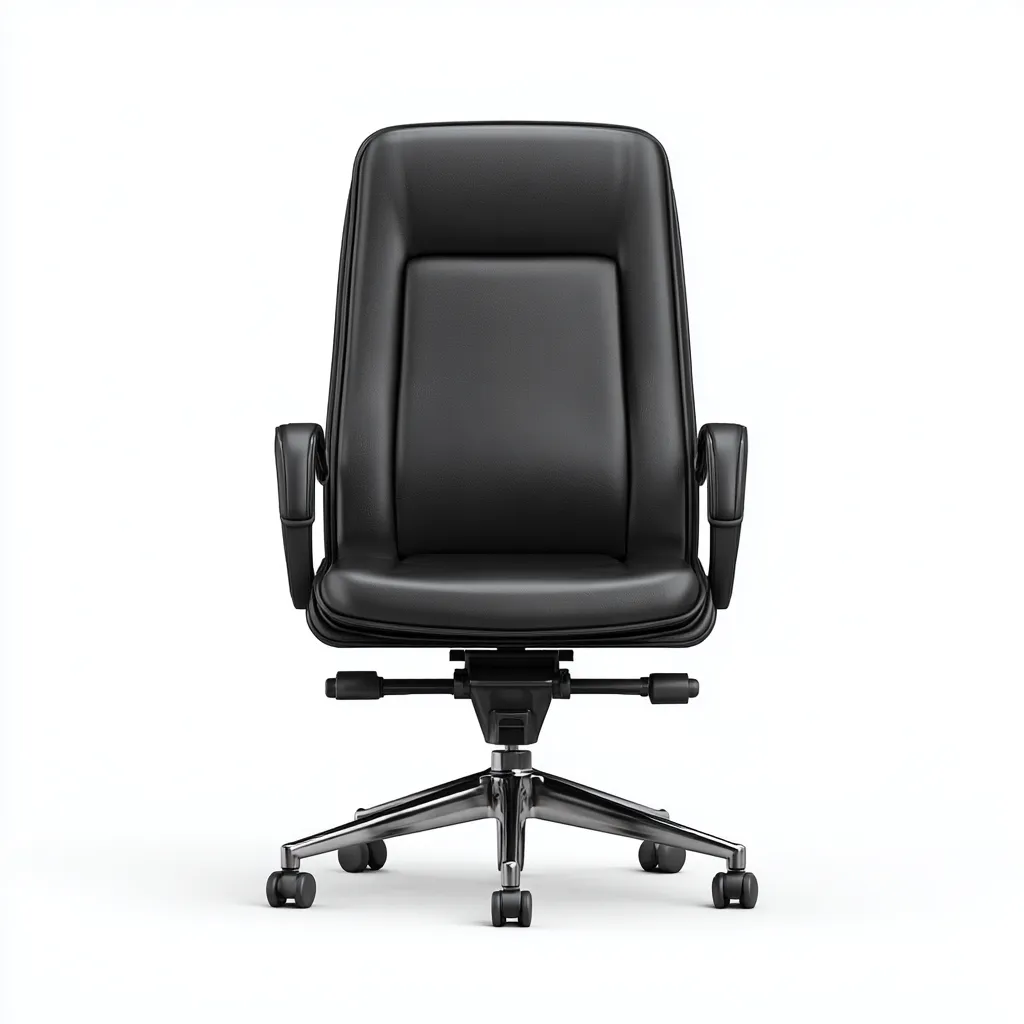 Chaise de bureau ergonomique - cuir synthétique noir 52x51x120 cm - dossier haut inclinable - design exécutif-Dwellingora