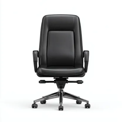 Chaise de bureau ergonomique - cuir synthétique noir 52x51x120 cm - dossier haut inclinable - design exécutif-Dwellingora