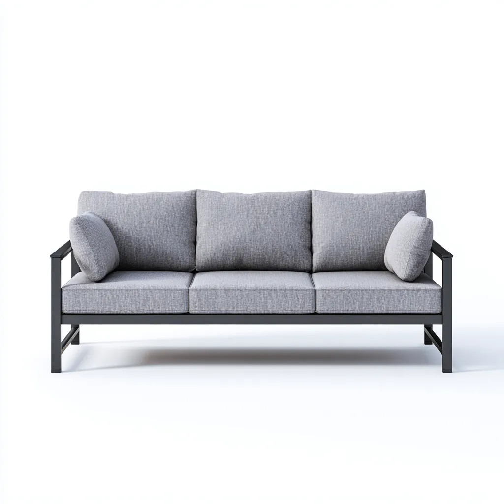 Canapé de jardin trois places en aluminium 195x80x85 cm - gris foncé/gris clair - design contemporain élégant-Dwellingora