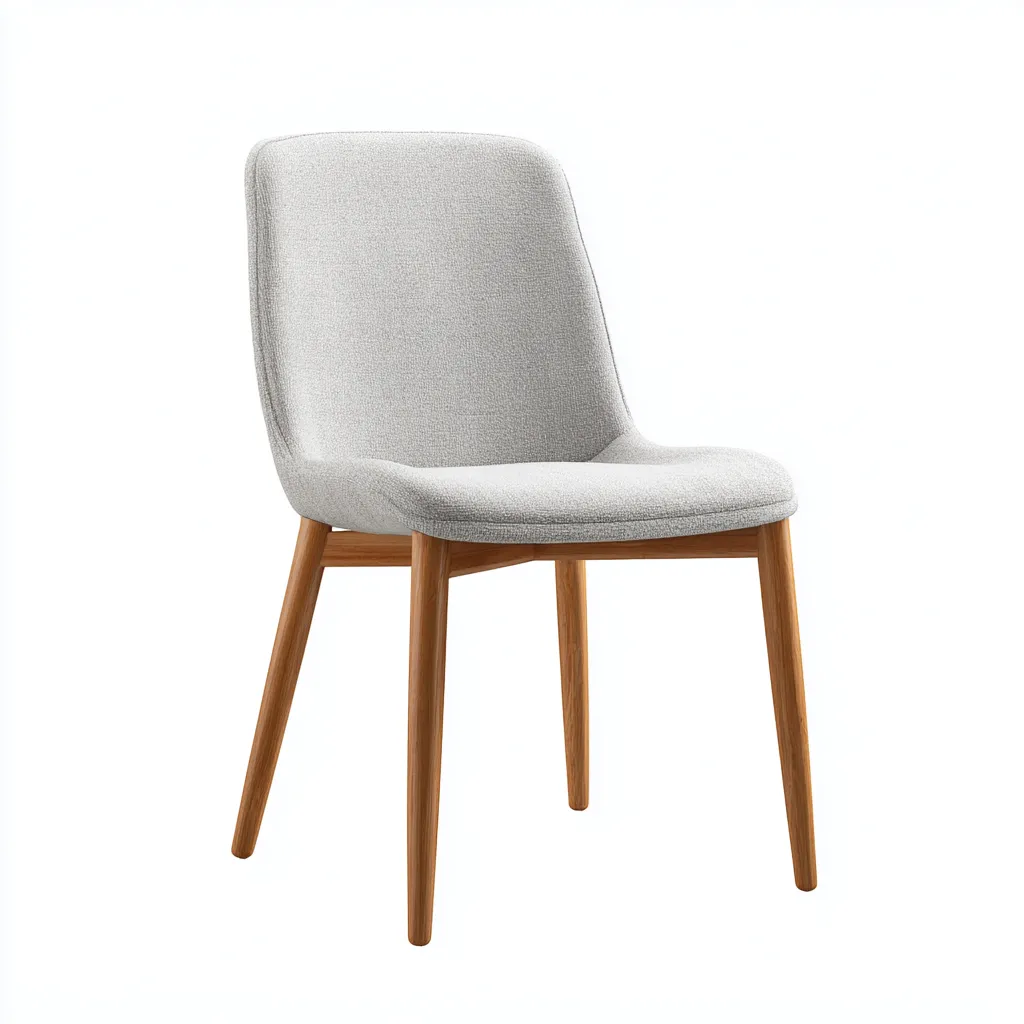 Chaise de salle à manger - tissu gris clair et pieds en chêne - design contemporain 54x58x83 cm-Dwellingora