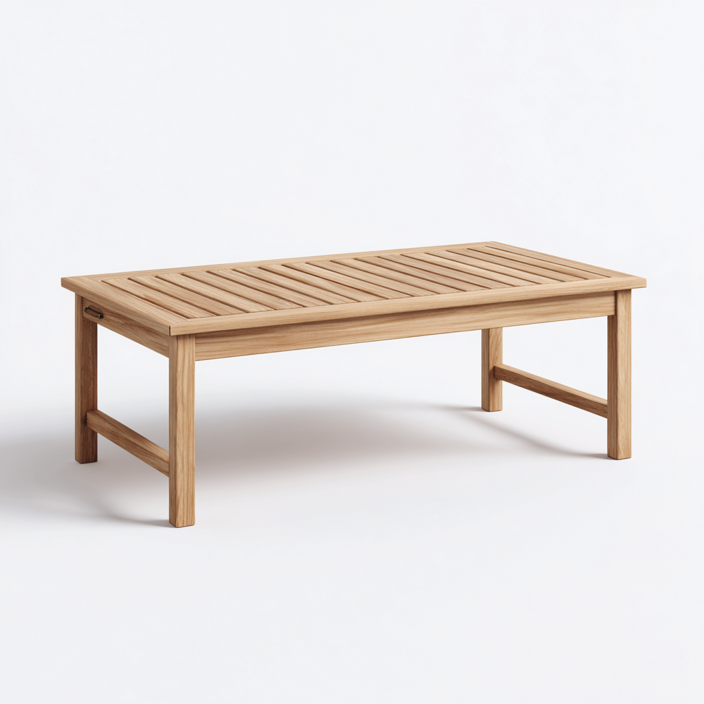 Table basse rectangulaire en chêne 130x65x45 cm - chêne naturel - style scandinave-Dwellingora
