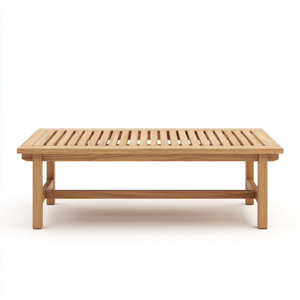 Table basse rectangulaire en chêne 140x65x45 cm - chêne naturel - style scandinave-Dwellingora
