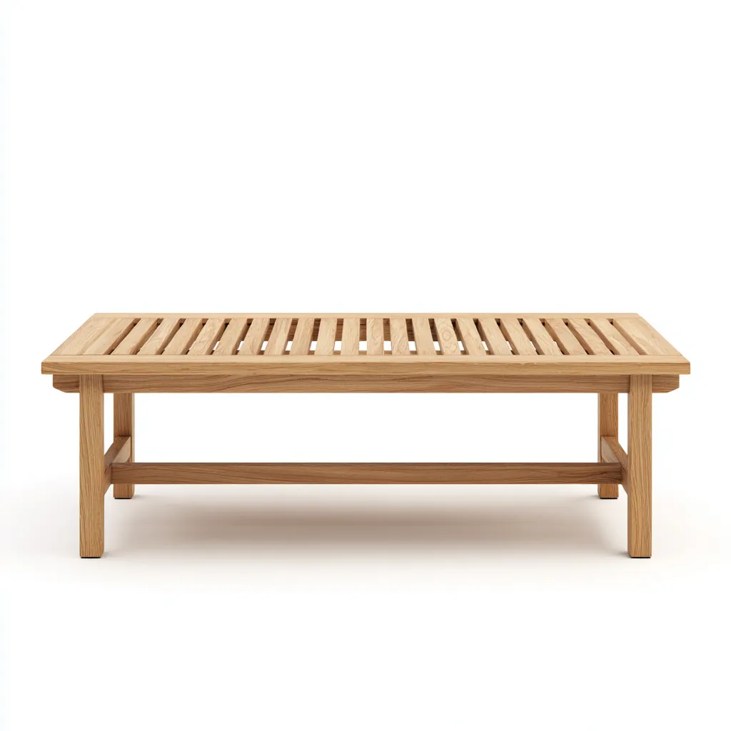 Table basse rectangulaire en chêne 140x65x45 cm - chêne naturel - style scandinave-Dwellingora