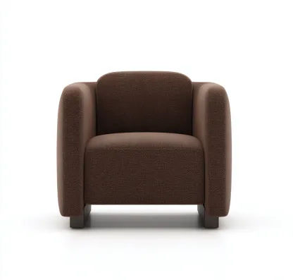 Fauteuil en tissu brun foncé 92x90x78 cm - style moderne - accoudoirs larges et base en bois massif-Dwellingora