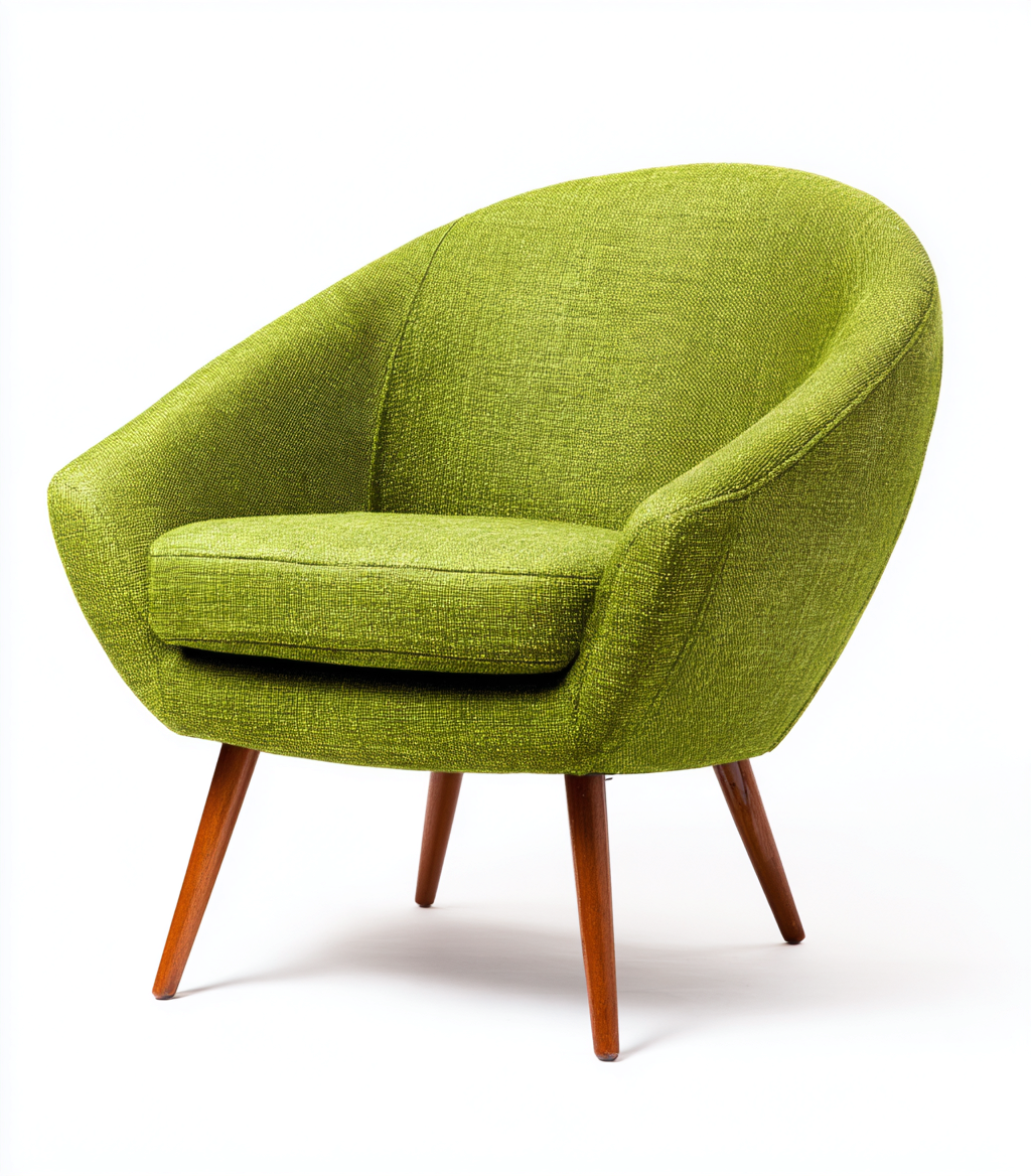 Fauteuil en tissu 74x78x84 cm - vert - style rétro scandinave-Dwellingora