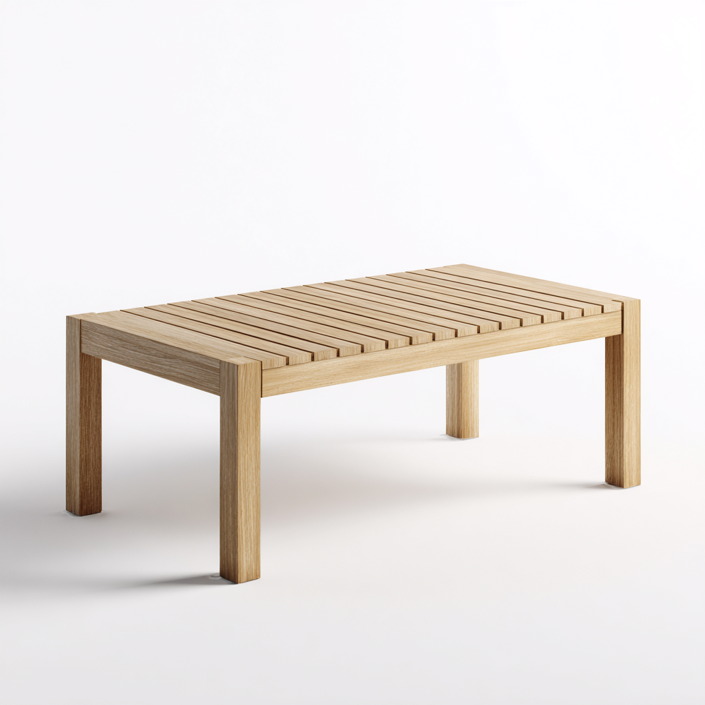 Table basse rectangulaire en chêne 140x70x45 cm - chêne naturel - style scandinave-Dwellingora