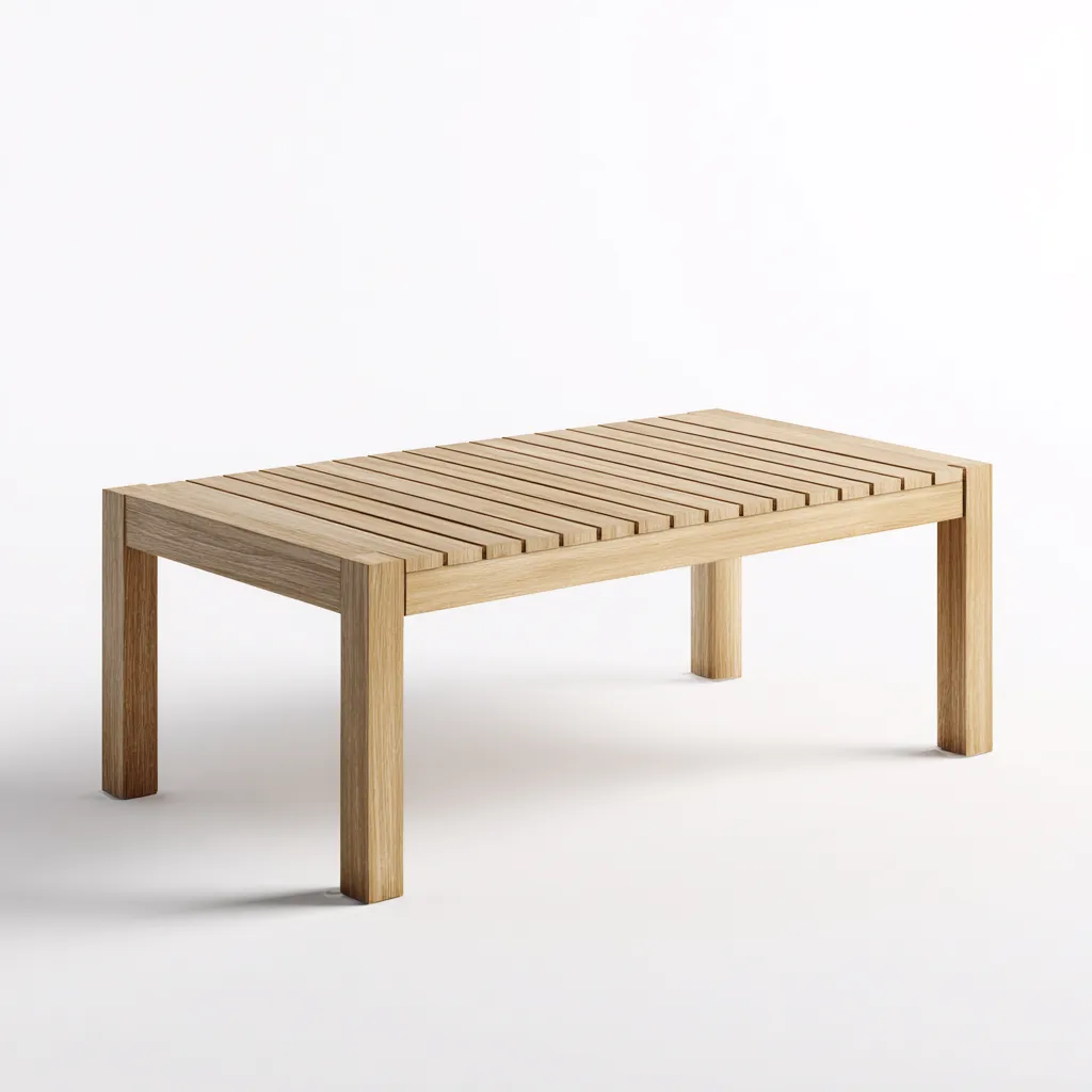 Table basse rectangulaire en chêne 140x70x45 cm - chêne naturel - style scandinave-Dwellingora