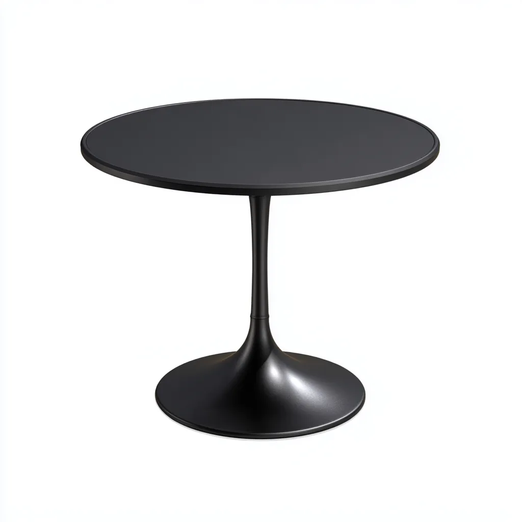 Table basse ronde en métal 85x85x45 cm - noir - design moderne-Dwellingora