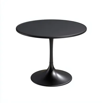Table basse ronde en métal 85x85x45 cm - noir - design moderne-Dwellingora
