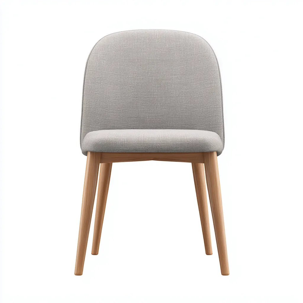 Chaise de salle à manger - tissu gris clair et pieds en chêne - design scandinave 52x57x82 cm-Dwellingora