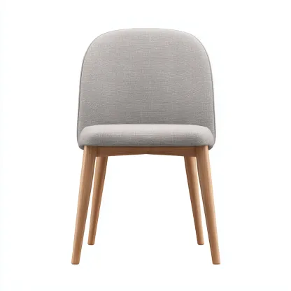 Chaise de salle à manger - tissu gris clair et pieds en chêne - design scandinave 52x57x82 cm-Dwellingora