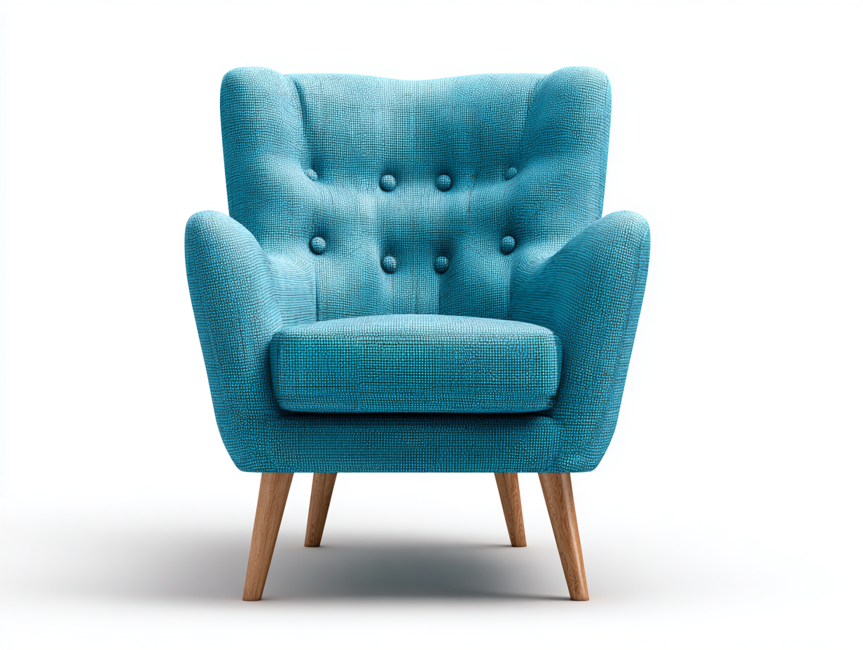 Fauteuil en tissu bleu clair 80x85x90 cm - pieds en bois naturel - style nordique élégant et confortable-Luxeixe