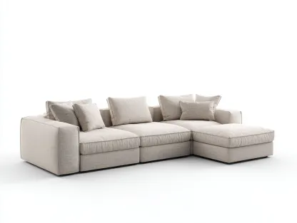 Canapé d'angle en tissu 270x160x85 cm - beige clair - design moderne pour salon-Luxeixe