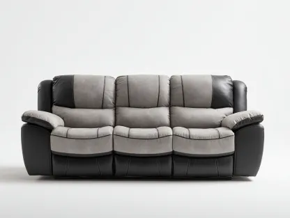 Canapé 3 places en simili cuir et tissu gris 210x95x100 cm - design contemporain - assise ergonomique avec dossier réglable-Luxeixe