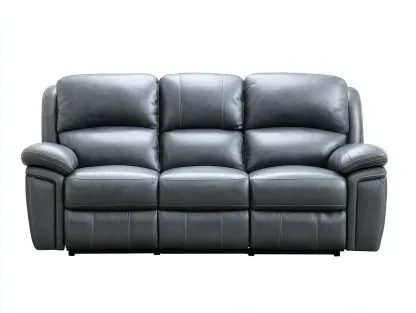 Canapé 3 places en cuir gris 210x95x95 cm - design moderne - assise ergonomique - confort haut de gamme-Luxeixe