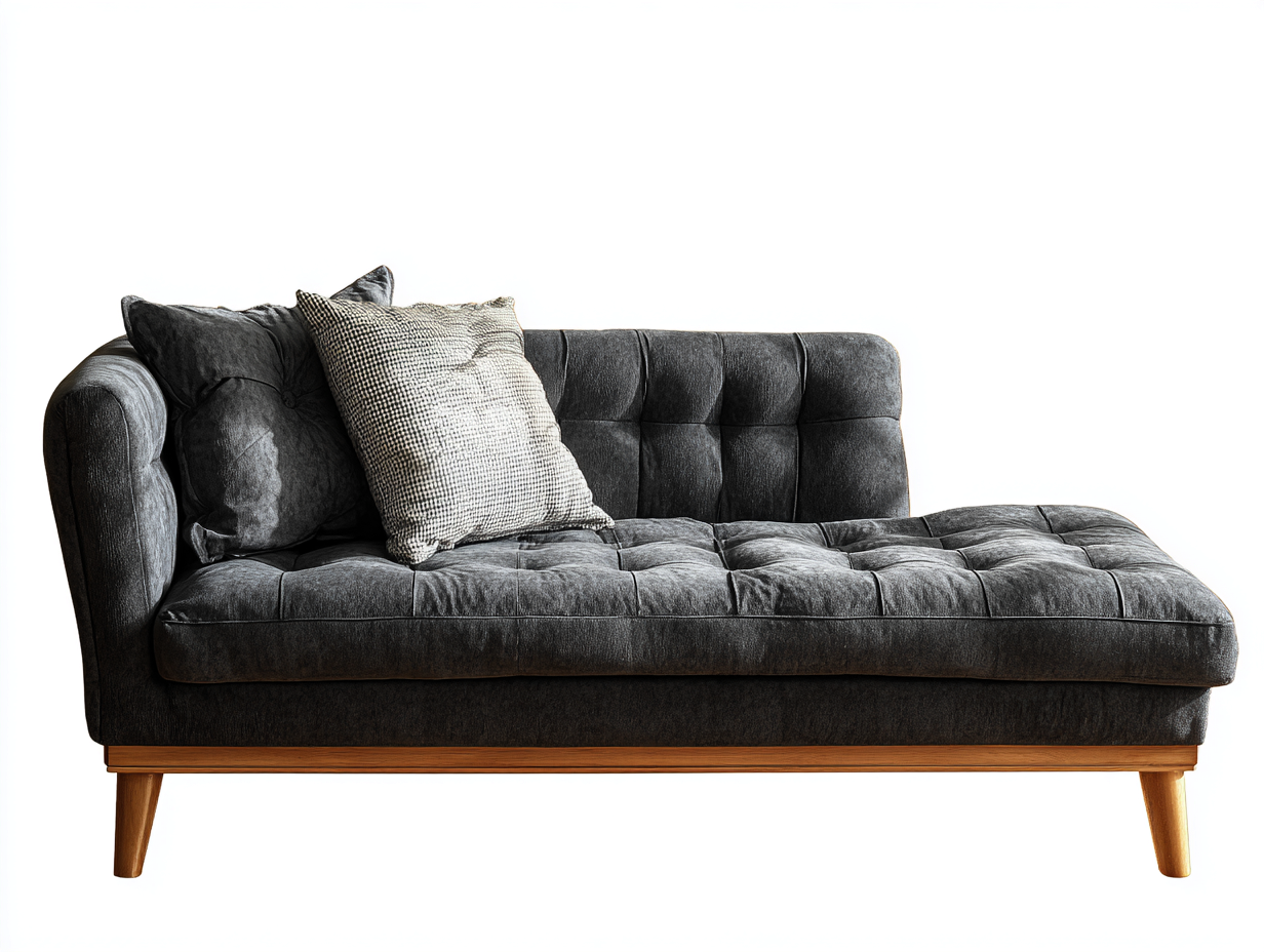 Chaise longue en tissu 165x85x85 cm - gris foncé - style moderne scandinave-Luxeixe