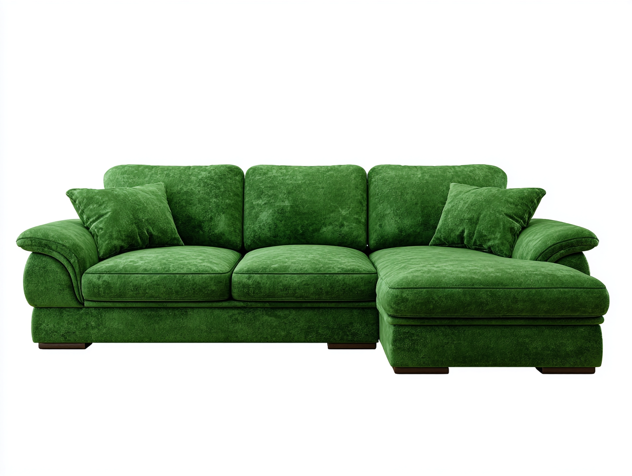 Canapé d'angle en velours 270x175x85 cm - vert - style moderne avec assise profonde et accoudoirs larges-Luxeixe