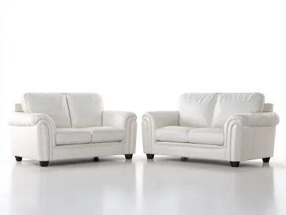 Ensemble de 2 canapés 2 places en cuir blanc 165x95x90 cm - design contemporain - assise moelleuse - structure en bois massif-Luxeixe