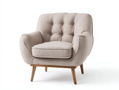 Fauteuil en tissu beige 90x85x80 cm - piètement bois - design scandinave confortable-Luxeixe
