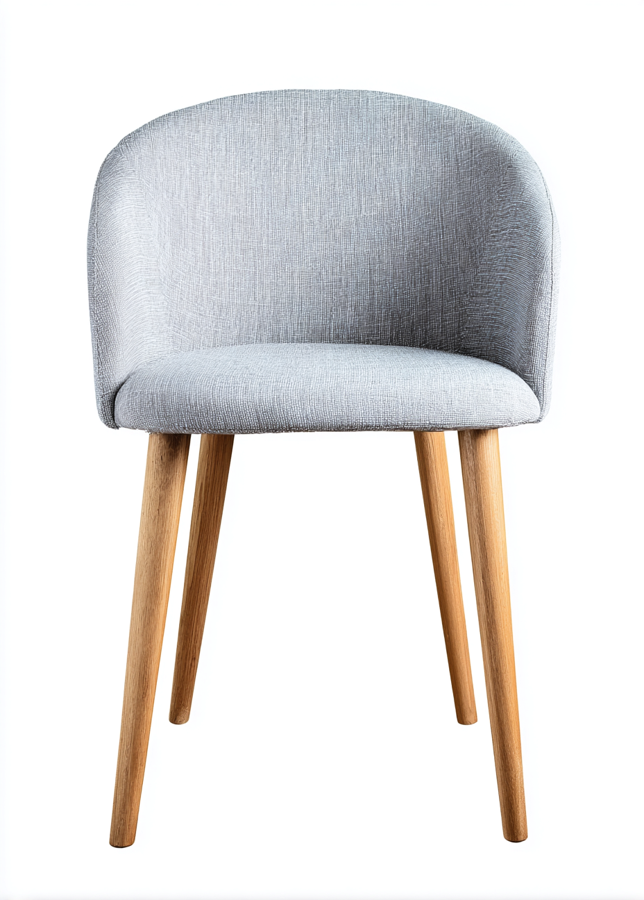 Chaise de salle à manger en tissu gris clair 48x52x80 cm - pieds chêne - style moderne-Nicheovae