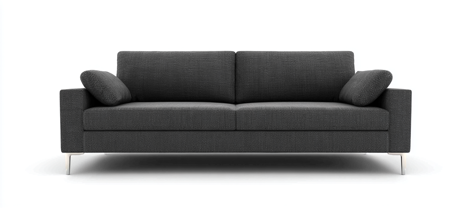 Canapé trois places en tissu gris foncé 205x95x85 cm - design moderne élégant-Nicheovae