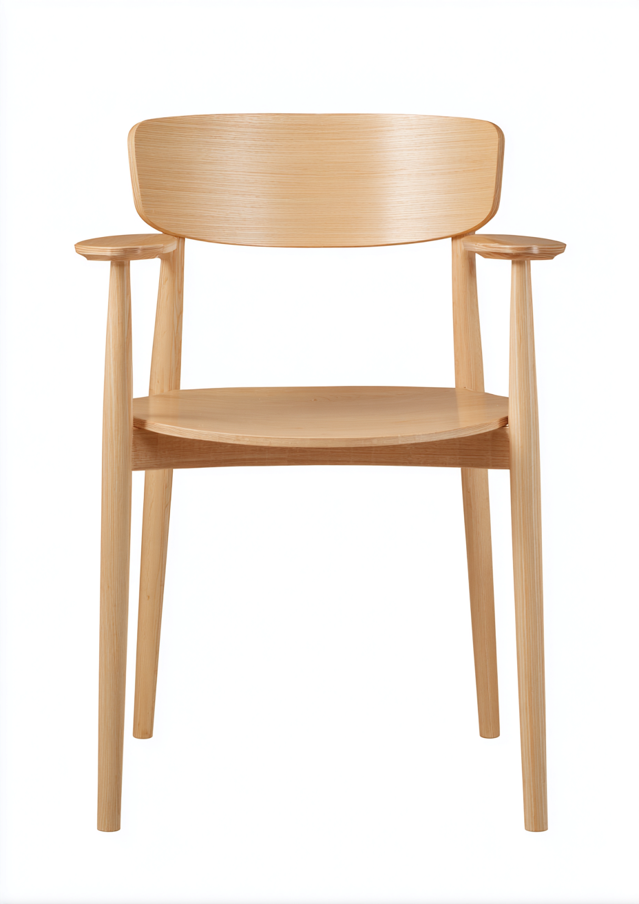 Chaise de salle à manger avec accoudoirs en chêne 54x51x78 cm - chêne clair - style scandinave-Nicheovae