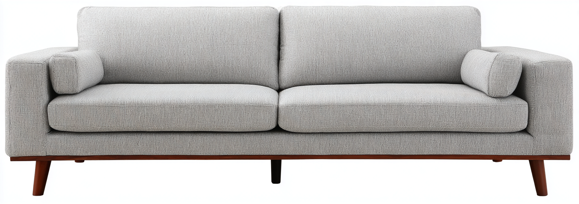 Canapé deux places en tissu 170x90x85 cm - gris clair - style scandinave à pieds en bois-Nicheovae