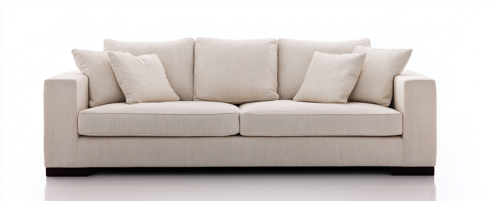 Canapé trois places en tissu beige 210x95x85 cm - design contemporain confortable-Nicheovae